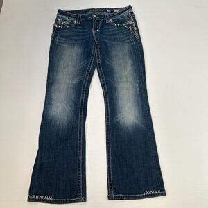 Miss Me Jean Women 28 Easy Boot Low Rise 31x28.5 Rhinestone Denim Y2K Core No